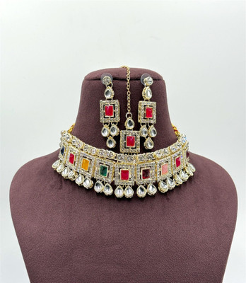 SatnamCreation Alloy Gold-plated Multicolor Jewellery Set(Pack of 1)