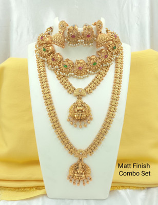 Joyful Alloy Gold Jewellery Set(Pack of 2)