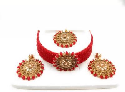 catalyst venture Alloy Gold-plated Red Jewellery Set(Pack of 1)