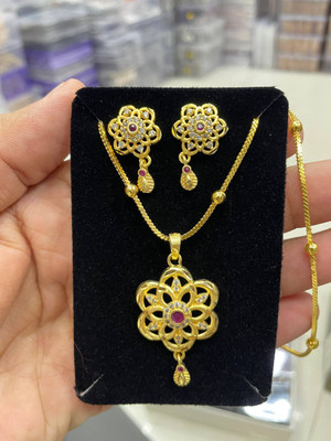 dearknot Alloy Gold-plated Gold Jewellery Set(Pack of 1)