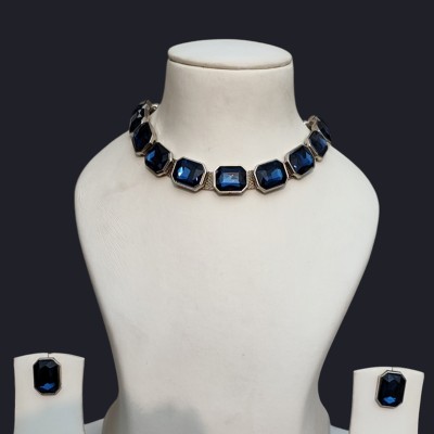 buybox Metal Blue Jewellery Set(Pack of 3)