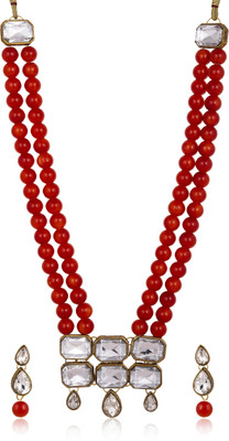 Nivaan Brass Copper Red, White Jewellery Set(Pack of 1)