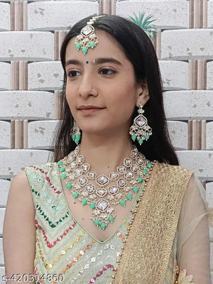 LatestArt Alloy Silver, Green Jewellery Set(Pack of 2)