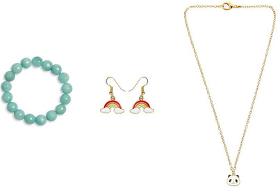 EnlightenMani Alloy Gold-plated Multicolor Jewellery Set(Pack of 3)