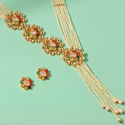 Voylla Brass Gold-plated Multicolor Jewellery Set(Pack of 3)