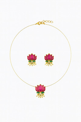 R S Jewels Resin Pink Jewellery Set(Pack of 1)