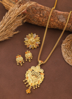 Makezak Brass Gold-plated Multicolor Jewellery Set(Pack of 1)