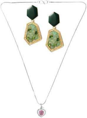 asthacollection Stone Pink, Green Jewellery Set(Pack of 1)