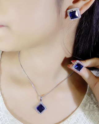 house of common Alloy Sterling Silver Blue Jewellery Set(Pack of 2)