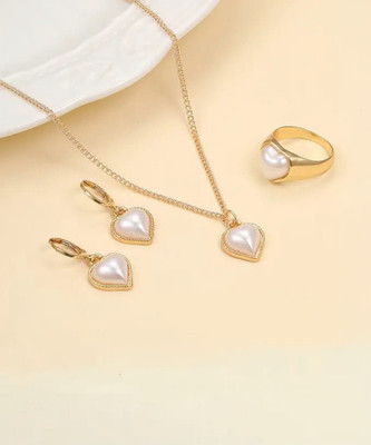 DiegoEnterprise Alloy Gold, White Jewellery Set(Pack of 3)