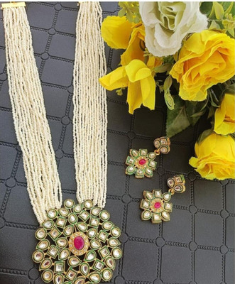 SHYAM Alloy Gold-plated White Jewellery Set(Pack of 1)