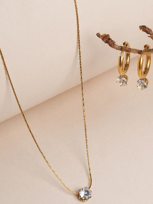 Palmonas Stainless Steel Gold-plated Gold Jewellery Set(Pack of 2)