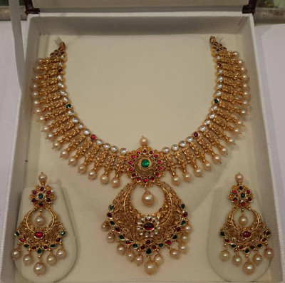 TPG by Tanishka Steel Gold-plated Gold Jewellery Set(Pack of 1)
