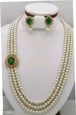 UNNATI JEWEL Brass Gold-plated Green Jewellery Set(Pack of 1)