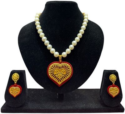 RNJewels Alloy Gold, White Jewellery Set(Pack of 1)
