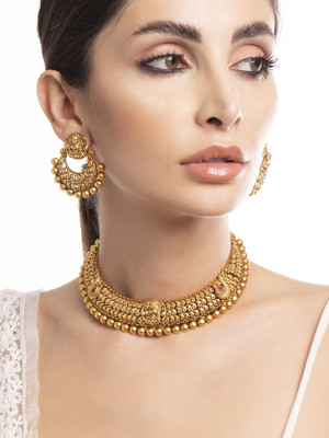 RUBANS Copper Gold-plated Gold Jewellery Set(Pack of 2)