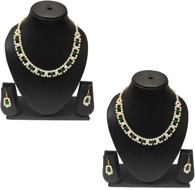 PRAGATI Alloy Green Jewellery Set(Pack of 4)