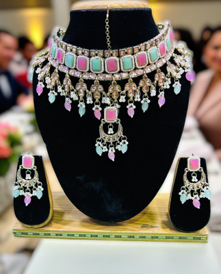 SS IMITATION JEWELLERY Alloy Gold-plated Multicolor Jewellery Set(Pack of 3)