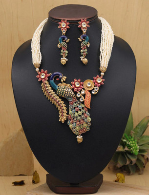 URVSSTORE Brass Gold-plated Multicolor Jewellery Set(Pack of 3)