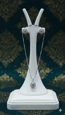 Dazzle Jewel Alloy Silver Jewellery Set(Pack of 1)