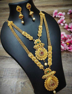 Krishna Creation Alloy Gold-plated Gold Jewellery Set(Pack of 1)