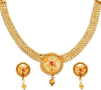 Shining Jewel Brass Gold-plated Gold Jewellery Set(Pack of 1)