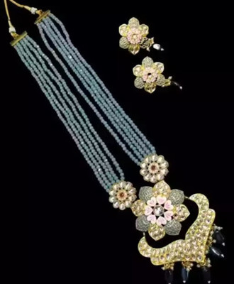 SatnamCreation Alloy Gold-plated Grey Jewellery Set(Pack of 1)