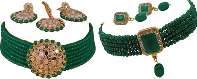 JMBW INTERNATIONAL Alloy Green, Green Jewellery Set(Pack of 2)