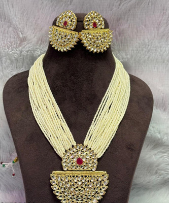 SatnamCreation Alloy Gold-plated Red Jewellery Set(Pack of 1)