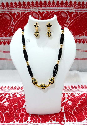 shree balaji gold Metal, Copper, Dori Gold-plated Black Jewellery Set(Pack of 1)