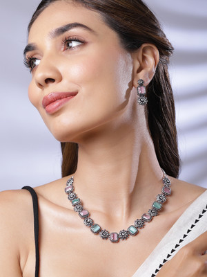 RUBANS Alloy Rhodium Silver Jewellery Set(Pack of 1)