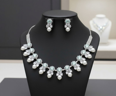 Zevoria Stainless Steel Silver Jewellery Set(Pack of 1)