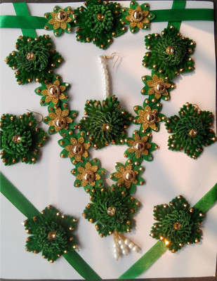 OVIMAAN Fabric Green Jewellery Set(Pack of 1)