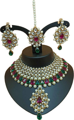 abdur raheem jewellers Alloy Gold-plated Multicolor Jewellery Set(Pack of 1)