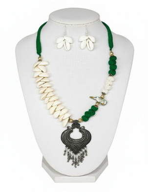 A S enterprize Oxidised Silver Green Jewellery Set(Pack of 1)