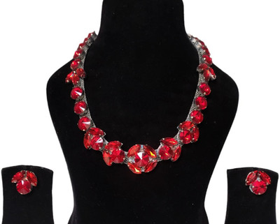 Buybox Glass Red Jewellery Set(Pack of 3)