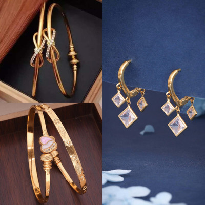 Divastri Brass Gold-plated White, Brown Jewellery Set(Pack of 1)