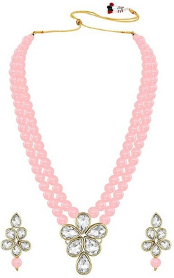 White pearl Alloy Gold-plated Platinum Jewellery Set(Pack of 1)