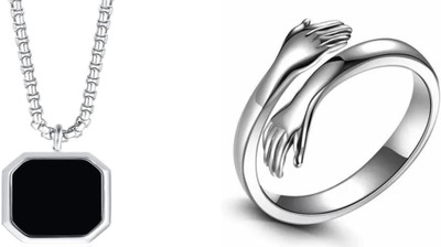 ruby collection Alloy Black, Silver, Silver Jewellery Set(Pack of 2)