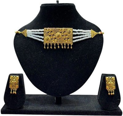 RNJewels Alloy Gold, White Jewellery Set(Pack of 3)