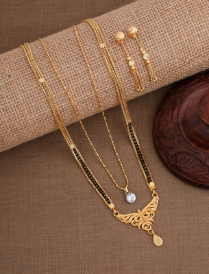 Vraj india Metal Gold-plated Gold Jewellery Set(Pack of 2)