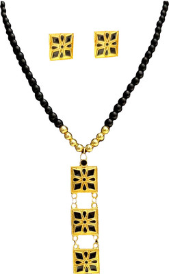 balaji gold Copper Gold-plated Black Jewellery Set(Pack of 1)