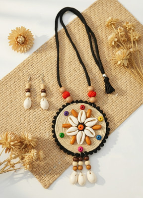 jeneric Wood, Jute Multicolor Jewellery Set(Pack of 1)