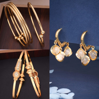 ANOUK Brass Gold-plated Ruby Red, Yellow Jewellery Set(Pack of 3)