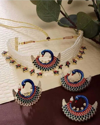 FACEBGOLD Brass Gold-plated Gold, Multicolor Jewellery Set(Pack of 1)
