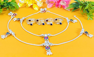 SONU SELECT Alloy Silver Silver Jewellery Set(Pack of 6)