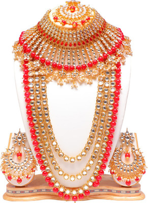 Ethnicking Alloy Gold-plated Multicolor Jewellery Set(Pack of 2)
