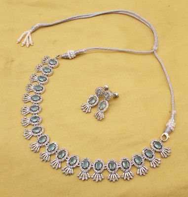 BELLACRAZE Copper Silver Green Jewellery Set(Pack of 3)