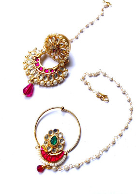 NIKYANKA Brass Gold-plated Gold Jewellery Set(Pack of 2)