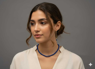 Mohini enterprises Mother of Pearl Gold-plated Blue Jewellery Set(Pack of 1)